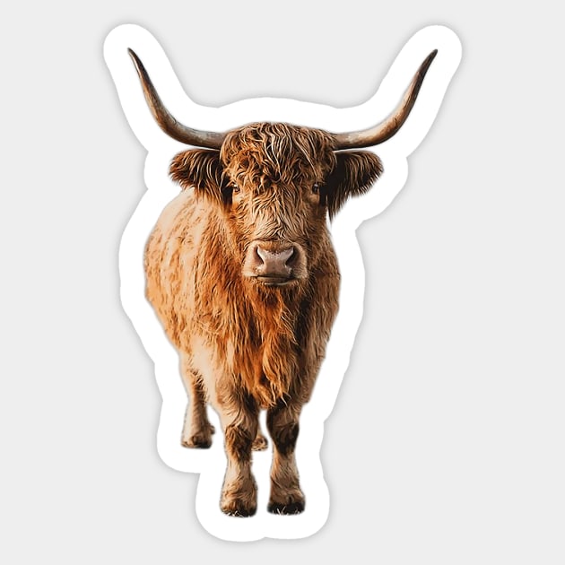 Highland Cow Wooly Shaggy Kattle Sticker by Elarex